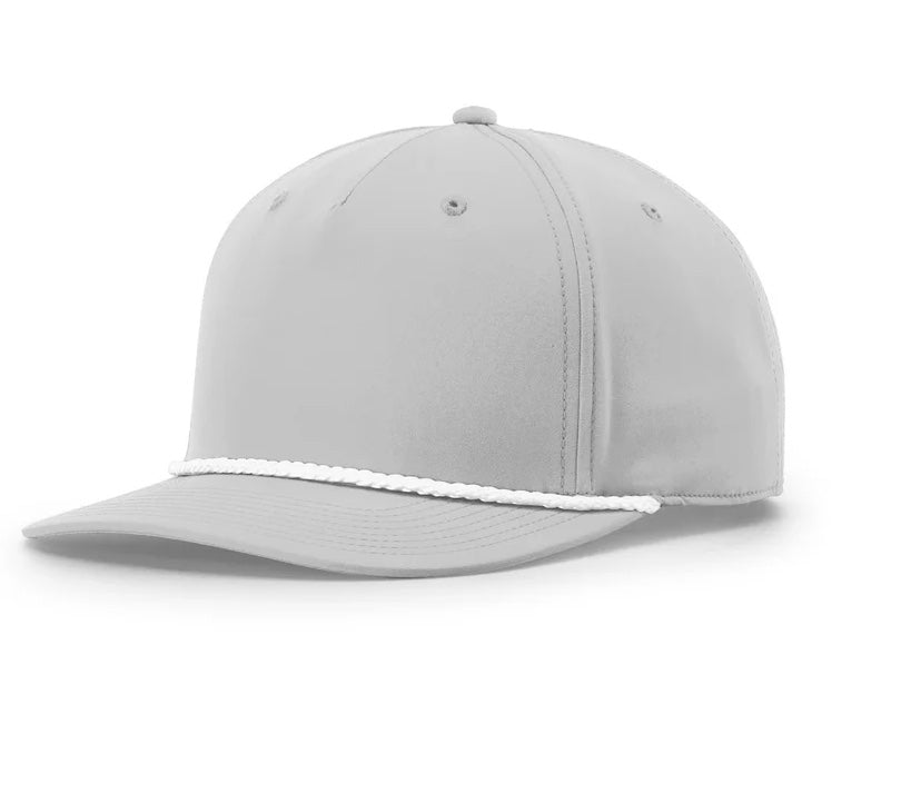 Richardson 258 Five Panel Classic Rope Cap - Light Grey/White