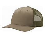 Richardson 112FP - 5-Panel Premium Trucker Snapback Hat Pale Khaki/Loden