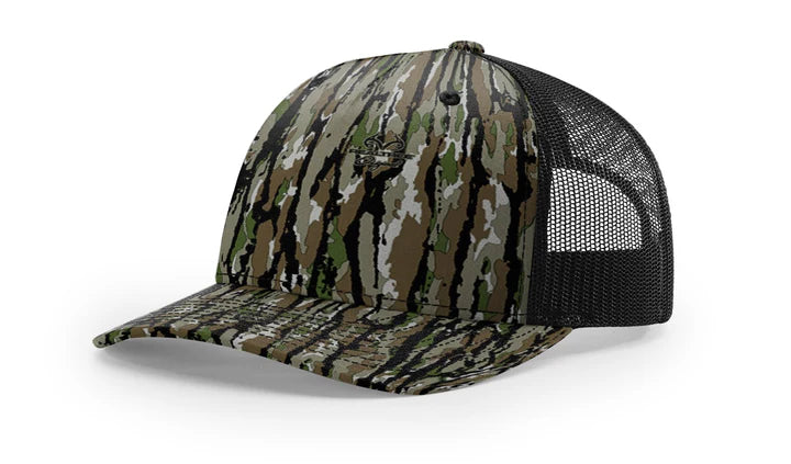 Richardson 112PFP Printed Five Panel Trucker Hat Camo Cap - 112 PFP Realtree Original/Black