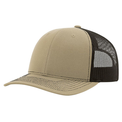 Richardson 112 Trucker Hat Snapback Cap Khaki/Coffee