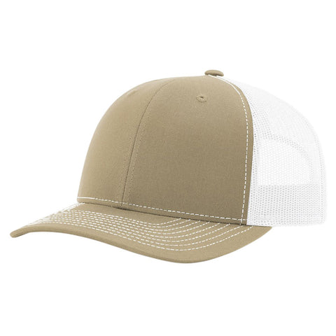 Richardson 112 Trucker Hat Snapback Cap Khaki/White