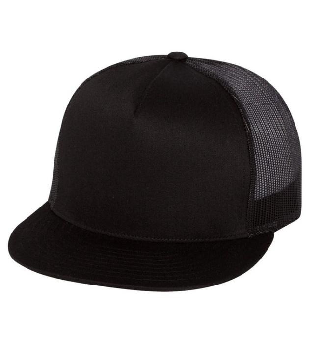 YP Classics®, Yupoong 6006 - Flat Bill Trucker Cap - Black 6006